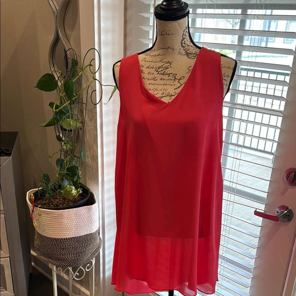 Vibrant Pink Relaxed Sleeveless Tank Top